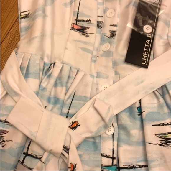 Chetta b sleeveless belted dress front button down - Picture 4 of 8